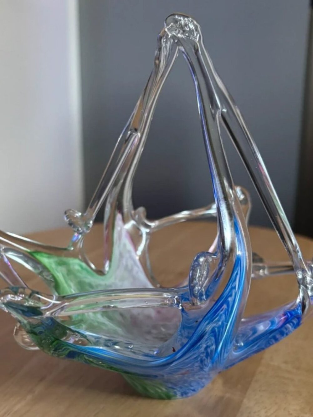Vintage Murano glass basket made in Italy